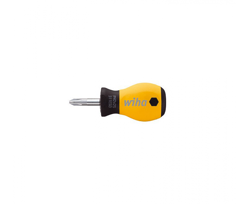 Отвертка Wiha SoftFinish ESD Phillips 311ESD 32154 PH1 x 25 укороченная