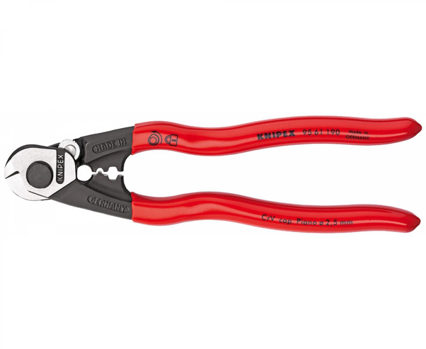 картинка Ножницы для резки проволочных тросов кованые Knipex KN-9561190 от магазина "Элит-инструмент"