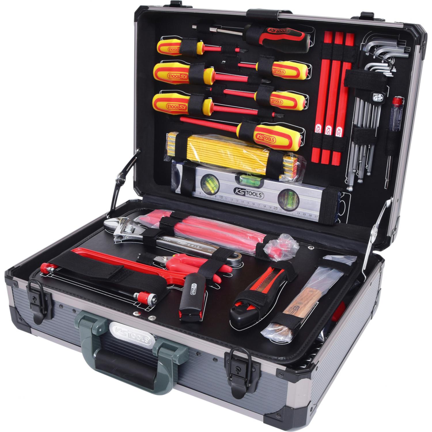 картинка 1/4" + 1/2“ Чемодан с инструментами для электриков, 128 шт KSTools-911.0628 от магазина "Элит-инструмент"