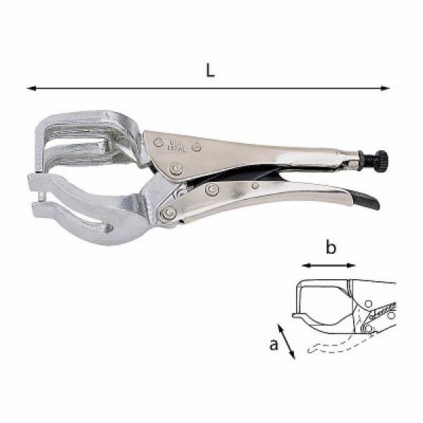 Зажимные клещи с запираемыми вильчатыми захватами из алюминия 137 AL U01370201