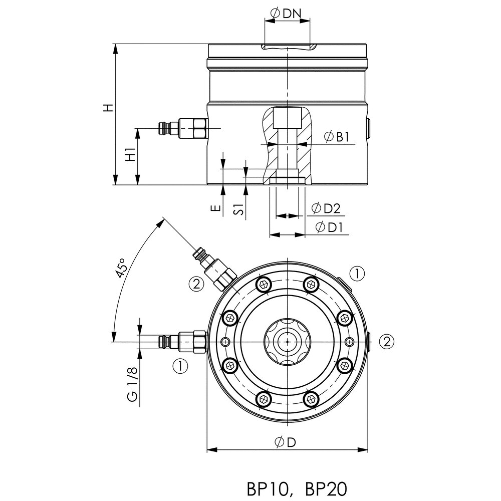 картинка Монтажный элемент BP10, BP10.3 и BP20, пневматический АМF 534842 от магазина "Элит-инструмент"
