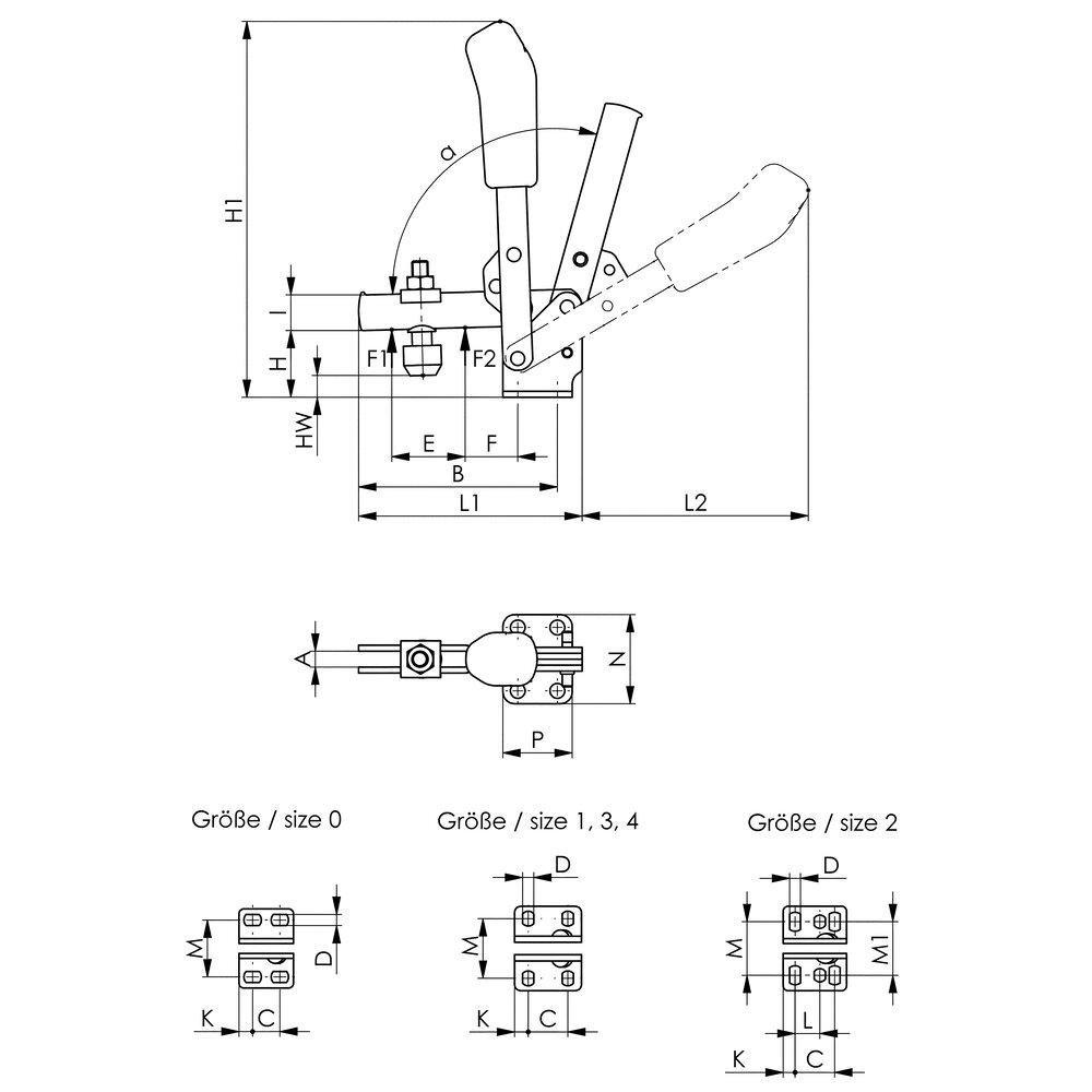 картинка Вертикальный шарнирный зажим с синей ручкой АМF 557755 от магазина "Элит-инструмент"