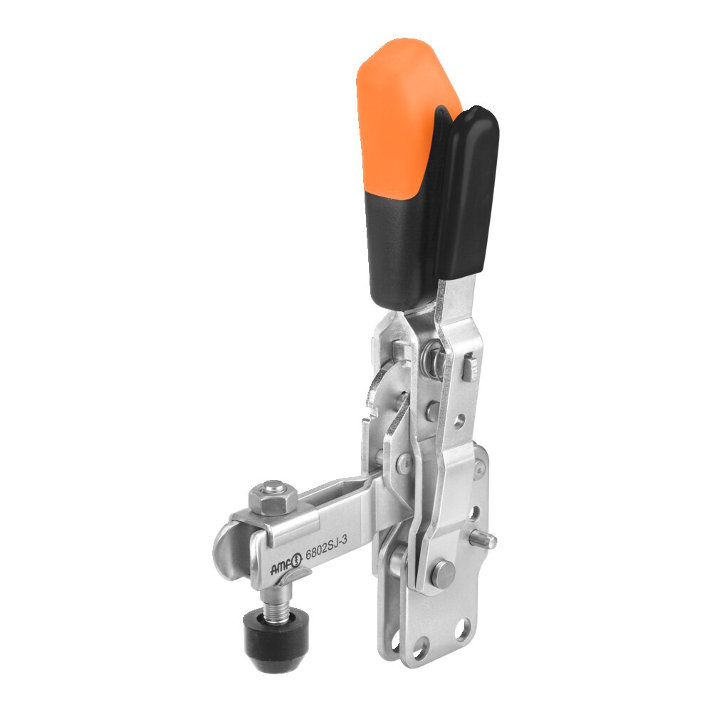Вертикальный шарнирный зажим с оранжевой ручкой и предохранительной защелкой АМF 557420