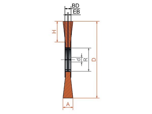 картинка Щётка для сатинирования, кордовая, гофрированная проволока, диаметр 100 мм ширина 100 мм ворс 0,25 мм LESSMANN 323.705.19 от магазина "Элит-инструмент"