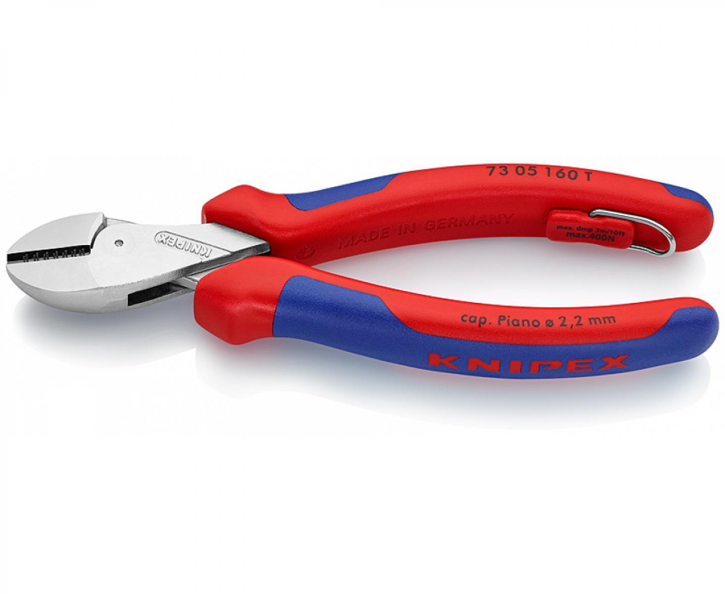 KNIPEX X-Cut компактные кусачки боковые со страховочным креплением KN-7305160T