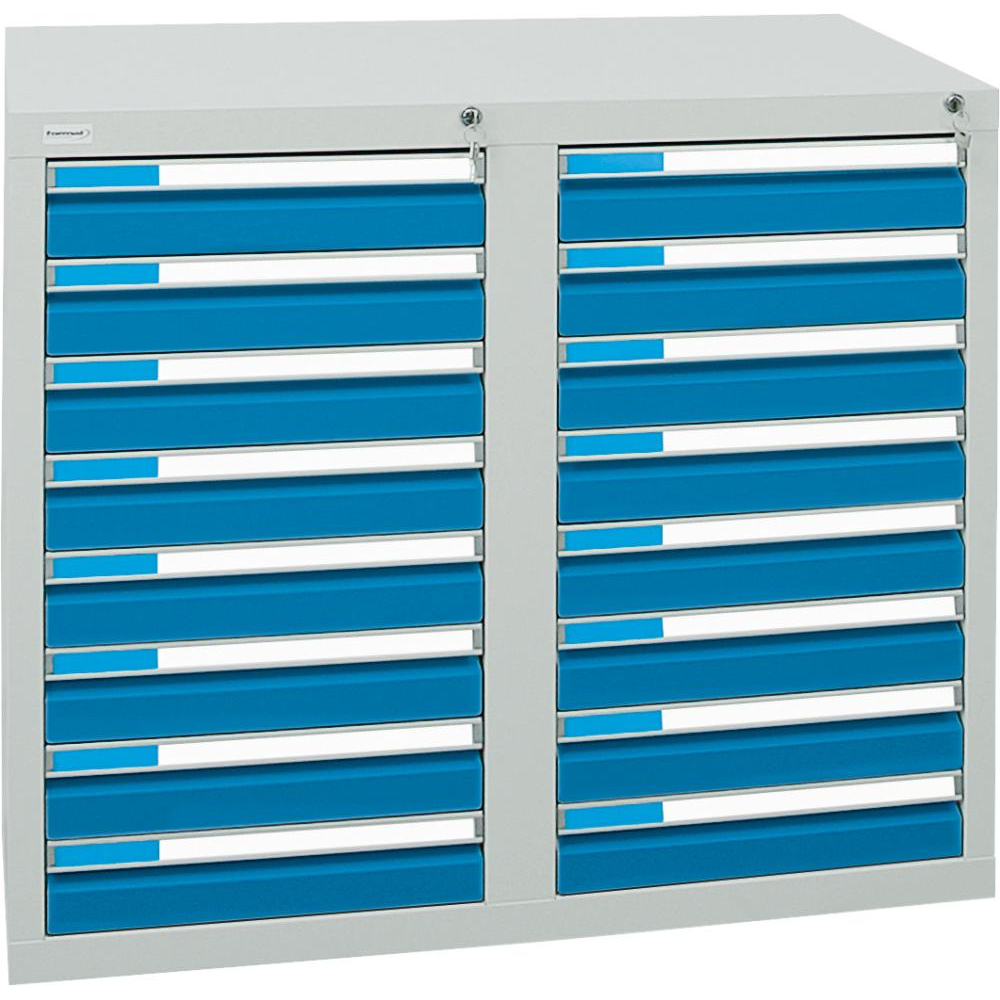 Шкаф формата Ш500хГ1000хВ900мм RAL 7035/5012 16 ящиков 75кг 3031 5081 Fplus