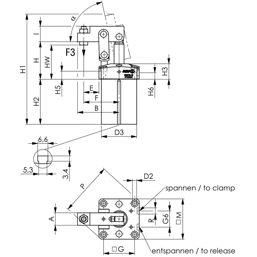 картинка Соединительный зажим, пневматический, фланцевое исполнение АМF 562505 от магазина "Элит-инструмент"