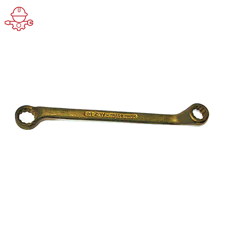 картинка Ключ накидной с изгибом искробезопасный 27x30 мм, серия 003 MetalMinotti 003-2730 от магазина "Элит-инструмент"