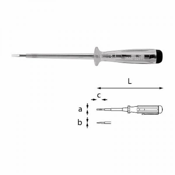 Отвертка для проверки фаз с напряжением 90÷480 В, длинная версия 321 FL U03210006