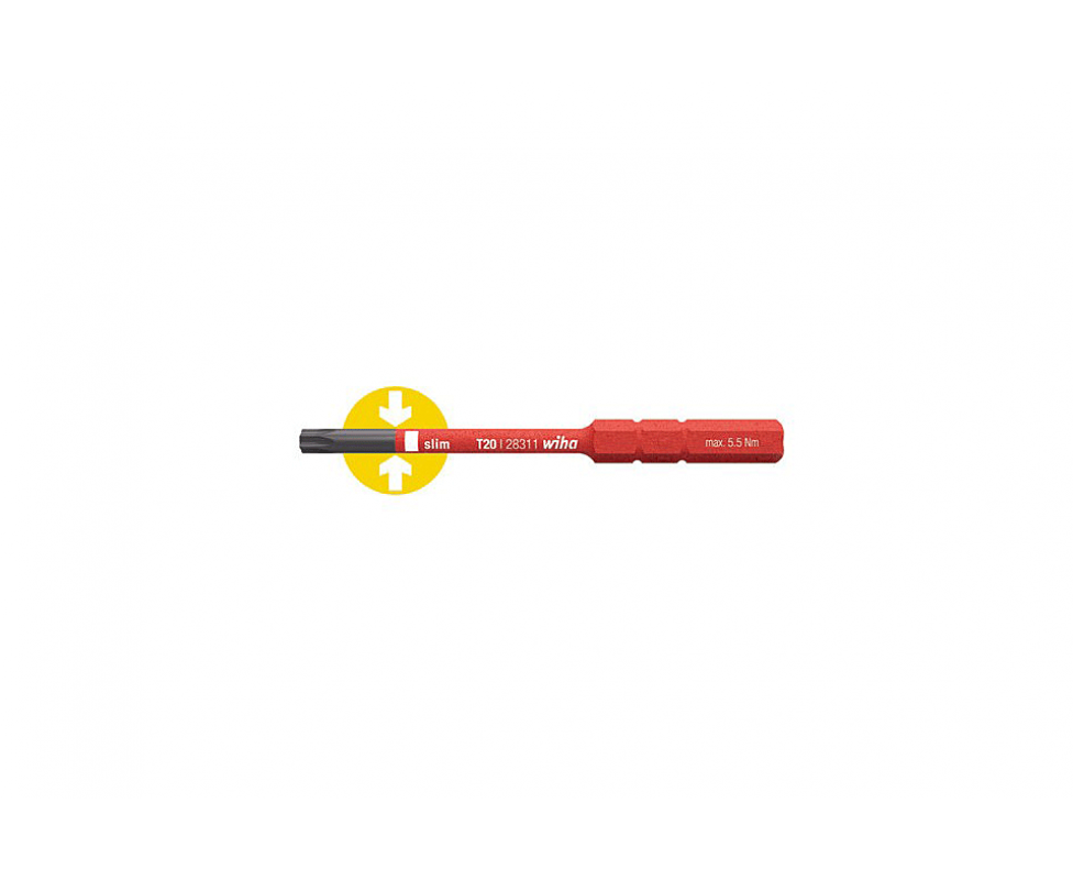картинка Бита Wiha SoftFinish electric slimBit Torx 2831-15 35507 T10 х 75 х 3.8Нм не версия slim от магазина "Элит-инструмент"