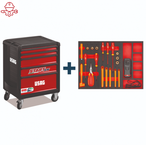 516 SP5HYA-S ИНСТРУМЕНТАЛЬНАЯ ТЕЛЕЖКА С АССОРТИМЕНТНЫМ ОБСЛУЖИВАНИЕМ ГИБРИДНЫХ И ЭЛЕКТРОМОБИЛЕЙ (20 ШТ.) USAG U05168024