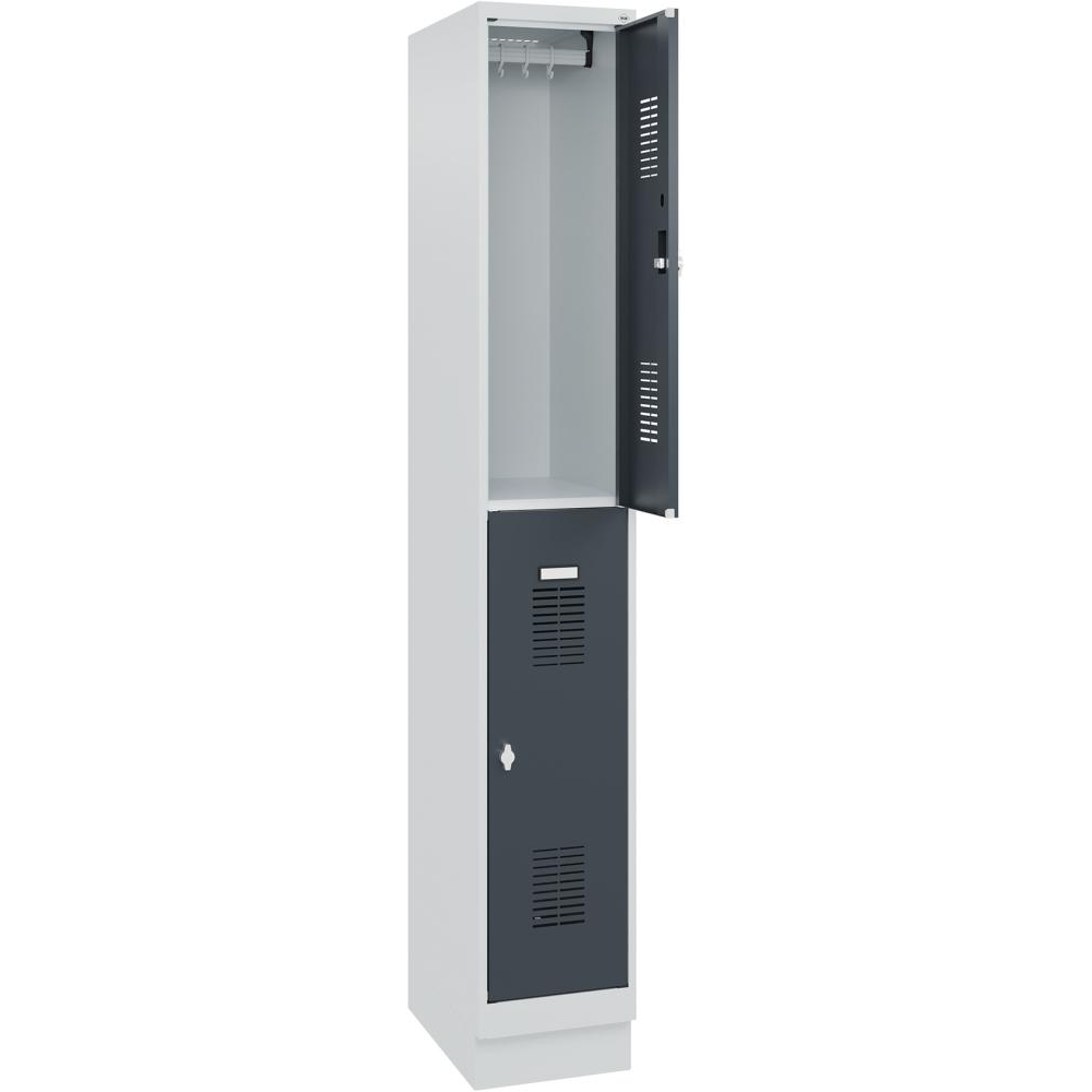 Шкаф FORMAT Ш300хГ500хВ1950 мм RAL7035/7016, 1х2 отделения.Основание (самостоятельная сборка) 3037 2844 Fplus