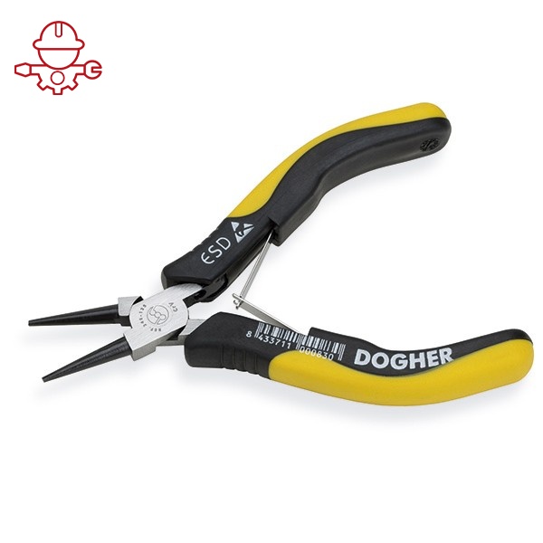 картинка Круглогубцы захватные для электроники, антистатические ESD Dogher 240-125 от магазина "Элит-инструмент"