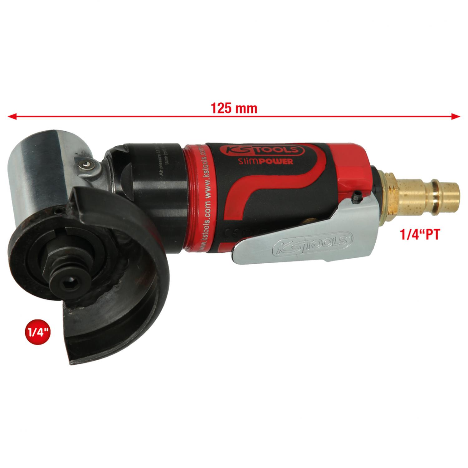 Пневматическая прямая отрезная шлифовальная мини-машина SlimPOWER 1/4", короткая