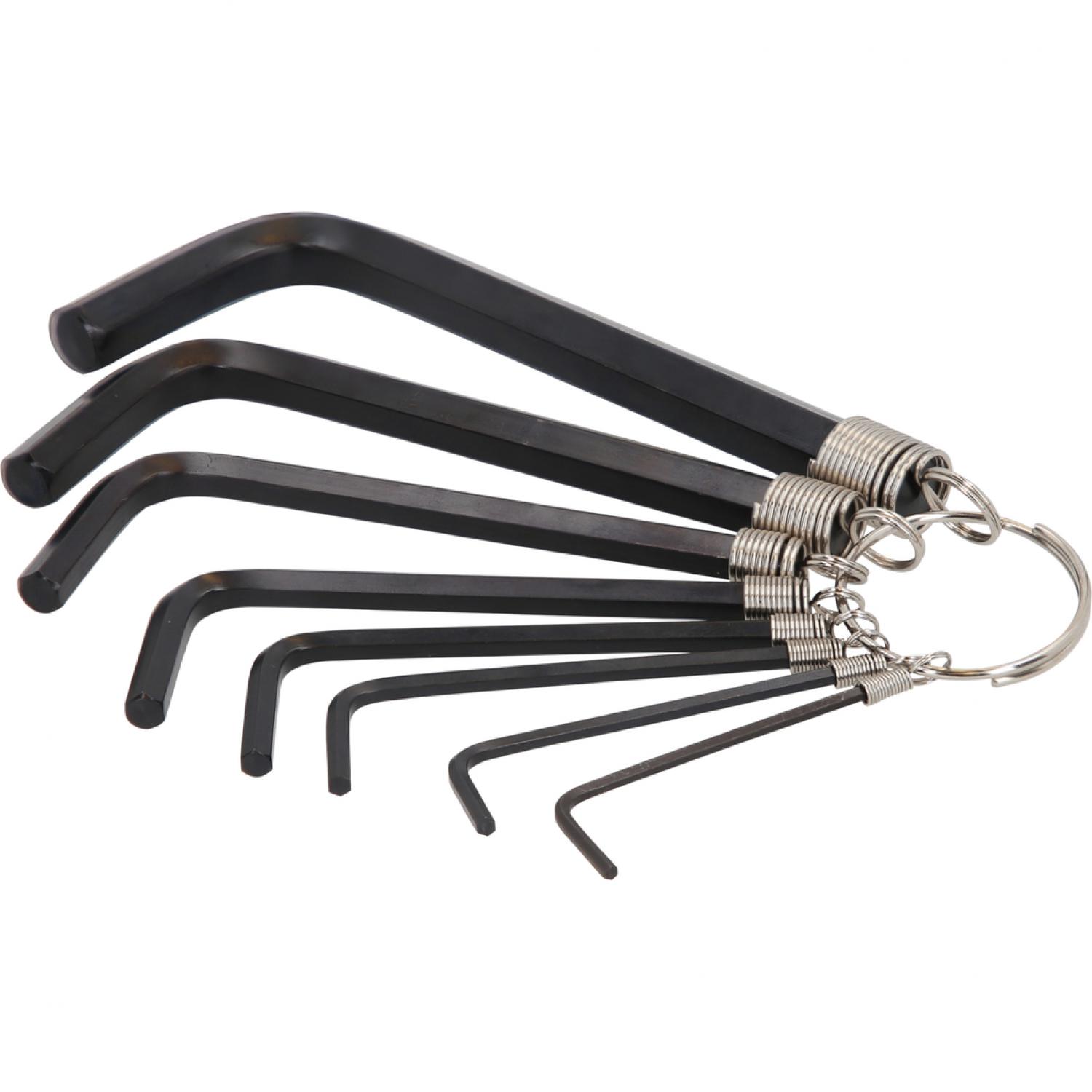 картинка Комплект угловых штифтовых ключей с внутренним шестигранником на кольце, 8 шт, 2-10 мм от магазина "Элит-инструмент"