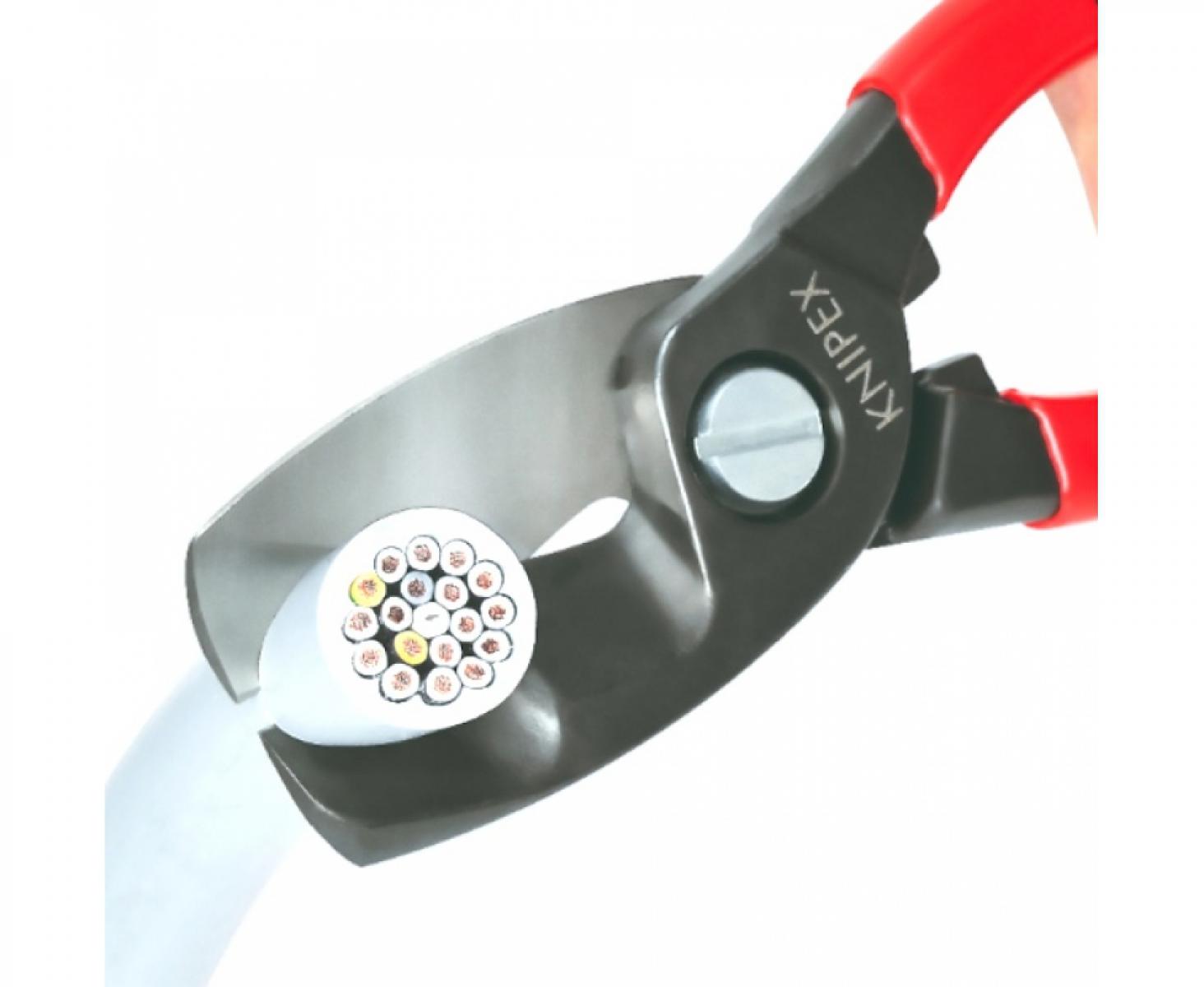 картинка Ножницы для резки кабелей с двойными режущими кромками Knipex KN-9512200SB в блистере от магазина "Элит-инструмент"