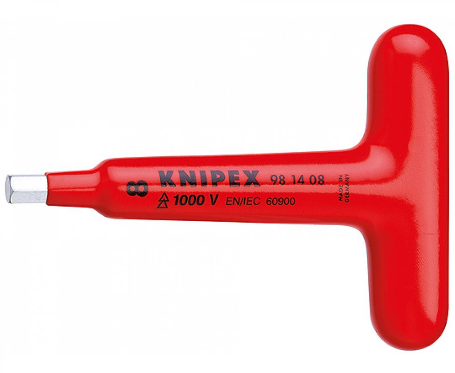 Отвертка VDE для винтов с профилем "внутренний шестигранник" с Т-образной ручкой Knipex KN-981408
