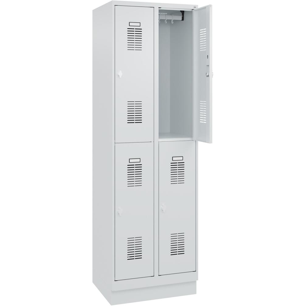 Шкаф FORMAT Ш600хГ500хВ1950 мм RAL7035/7035, 2х2 отделения.Основание (самостоятельная сборка) 3037 2837 Fplus