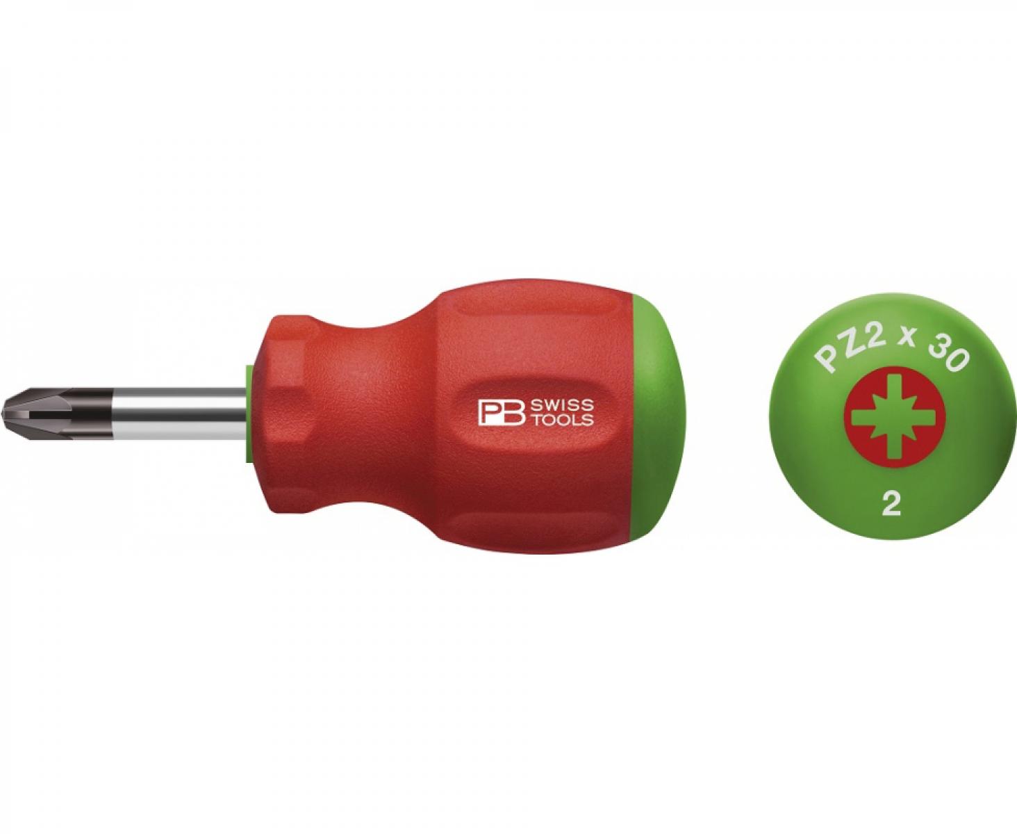 картинка Отвертка крестовая Pozidriv SwissGrip короткая PB Swiss Tools PB 8194.1-30 PZ1 от магазина "Элит-инструмент"