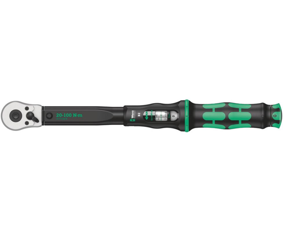 Динамометрический ключ 3/8" Wera Click-Torque B 2 20-100 Nm с трещоткой с реверсом WE-075611