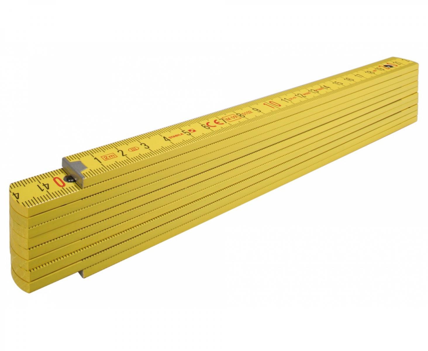 картинка Метр складной деревянный желтый 407 P 2 м х 17 мм Stabila 14556 от магазина "Элит-инструмент"