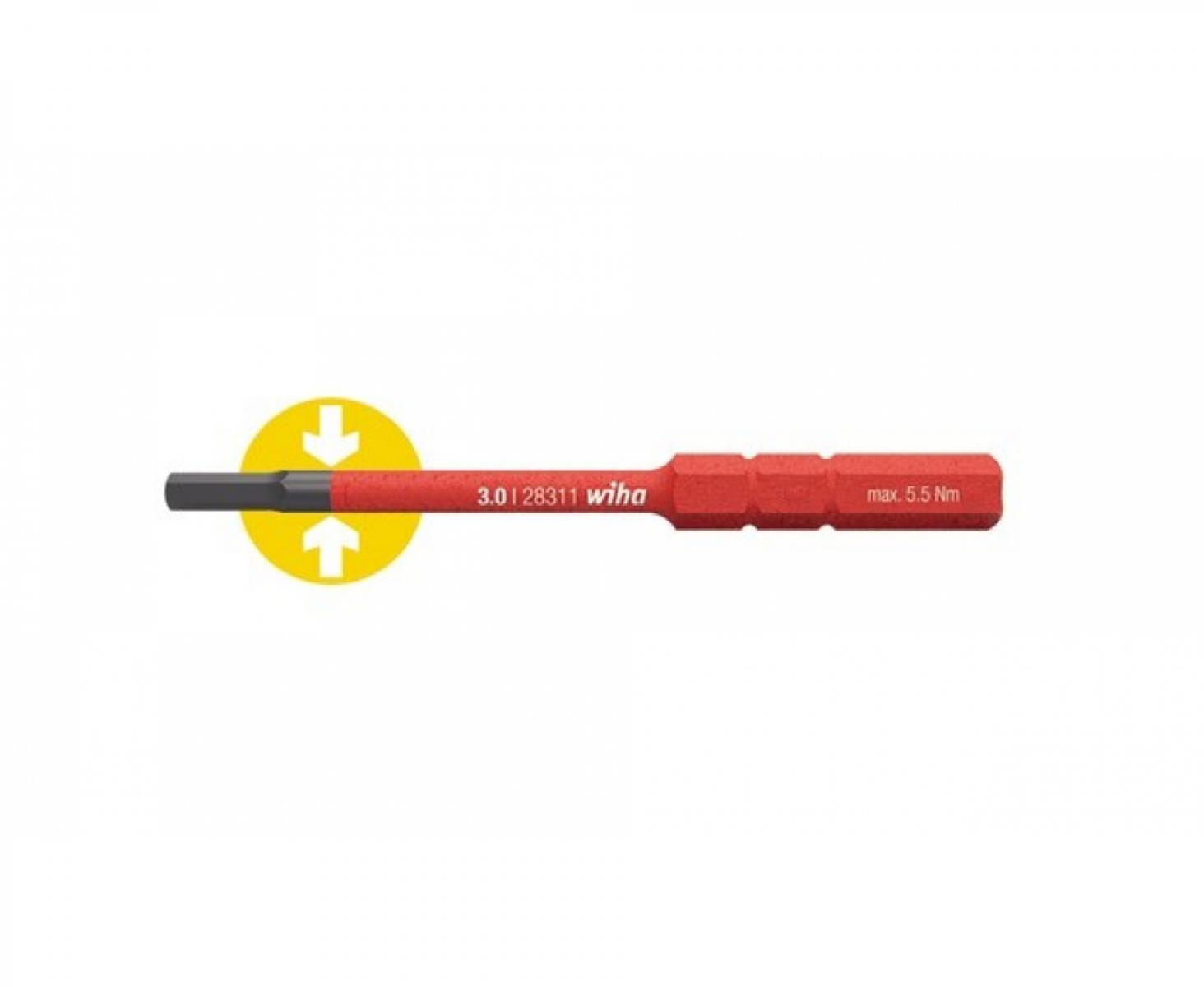 картинка Бита Wiha SoftFinish electric slimBit Hex 2831-18 37226 5 х 75 х 5.5Нм от магазина "Элит-инструмент"