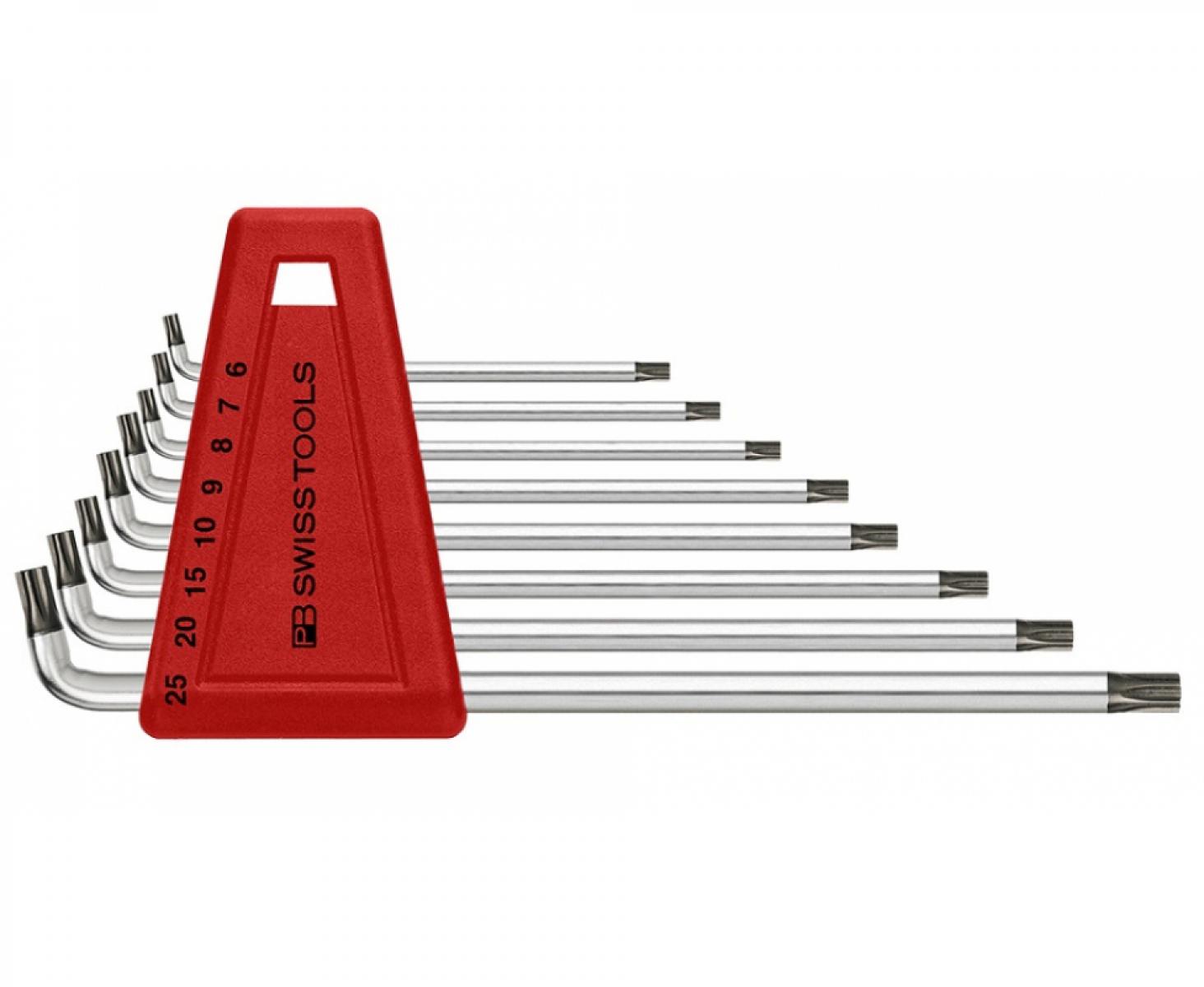 Набор длинных штифтовых ключей TORX PB Swiss Tools PB 2411.H 6-25 8 шт. угол 100º