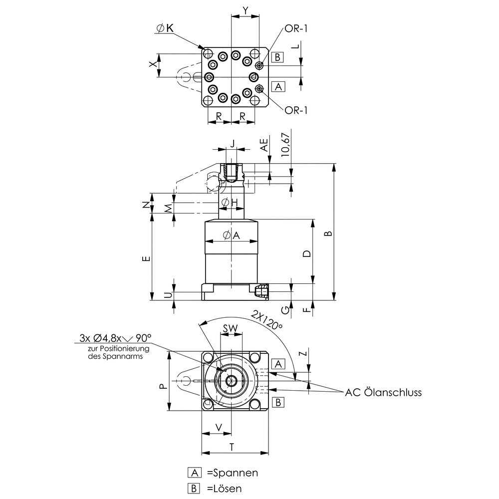 картинка Поворотный зажим, крепление к основанию на фланце, прецизионная конструкция АМF 327338 от магазина "Элит-инструмент"