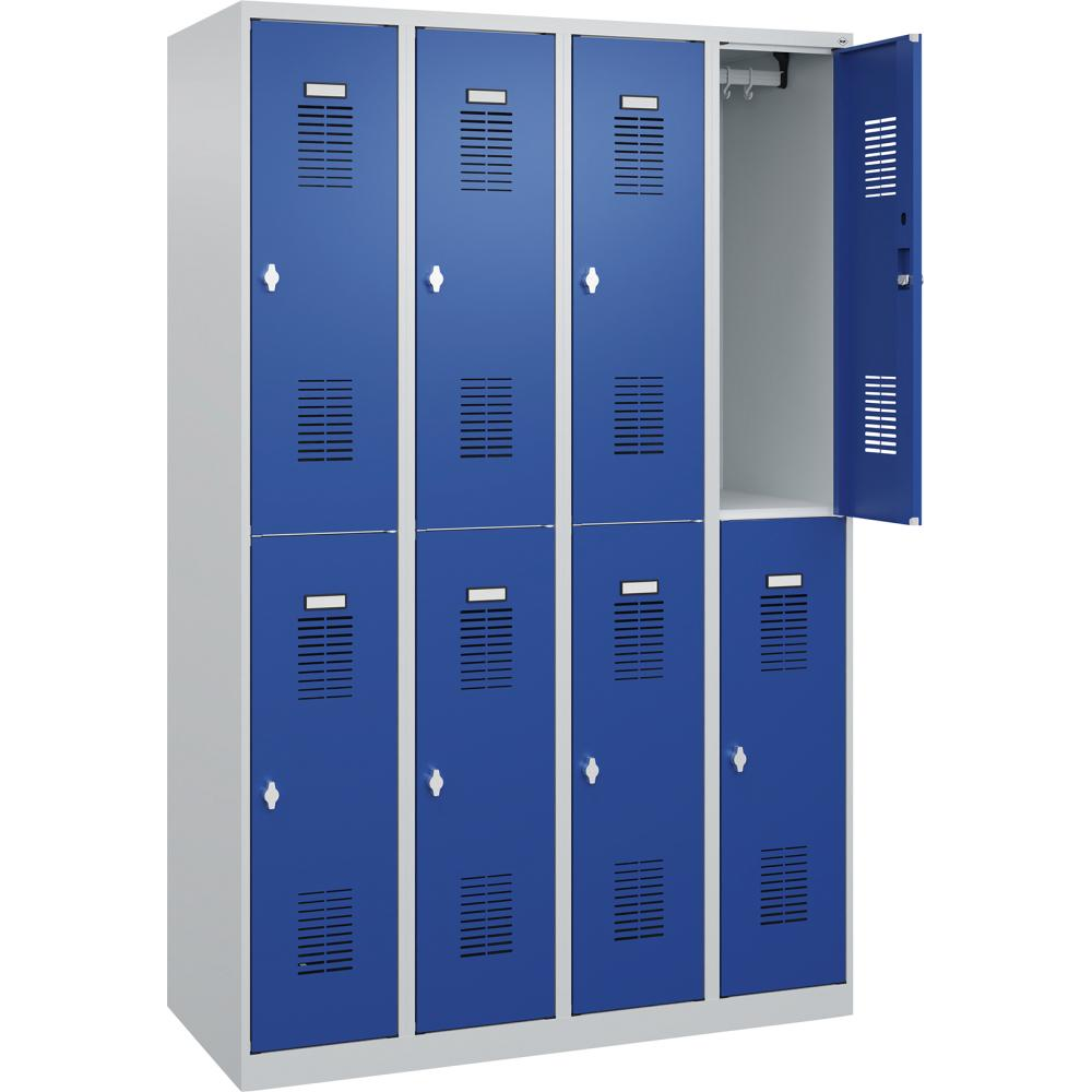 Гардероб BASIC Ш1200хГ500хВ1850 мм RAL 7035/5010, 4х2 отделения 3037 2583 Fplus