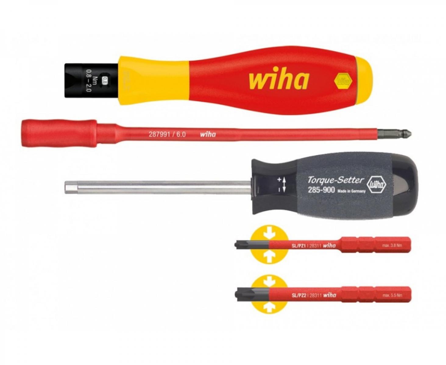 Отвертка Wiha TorqueVario-S VDE S3 SA 2872 0,8 - 5,0 Нм 38074 динамометрическая, 5 предметов