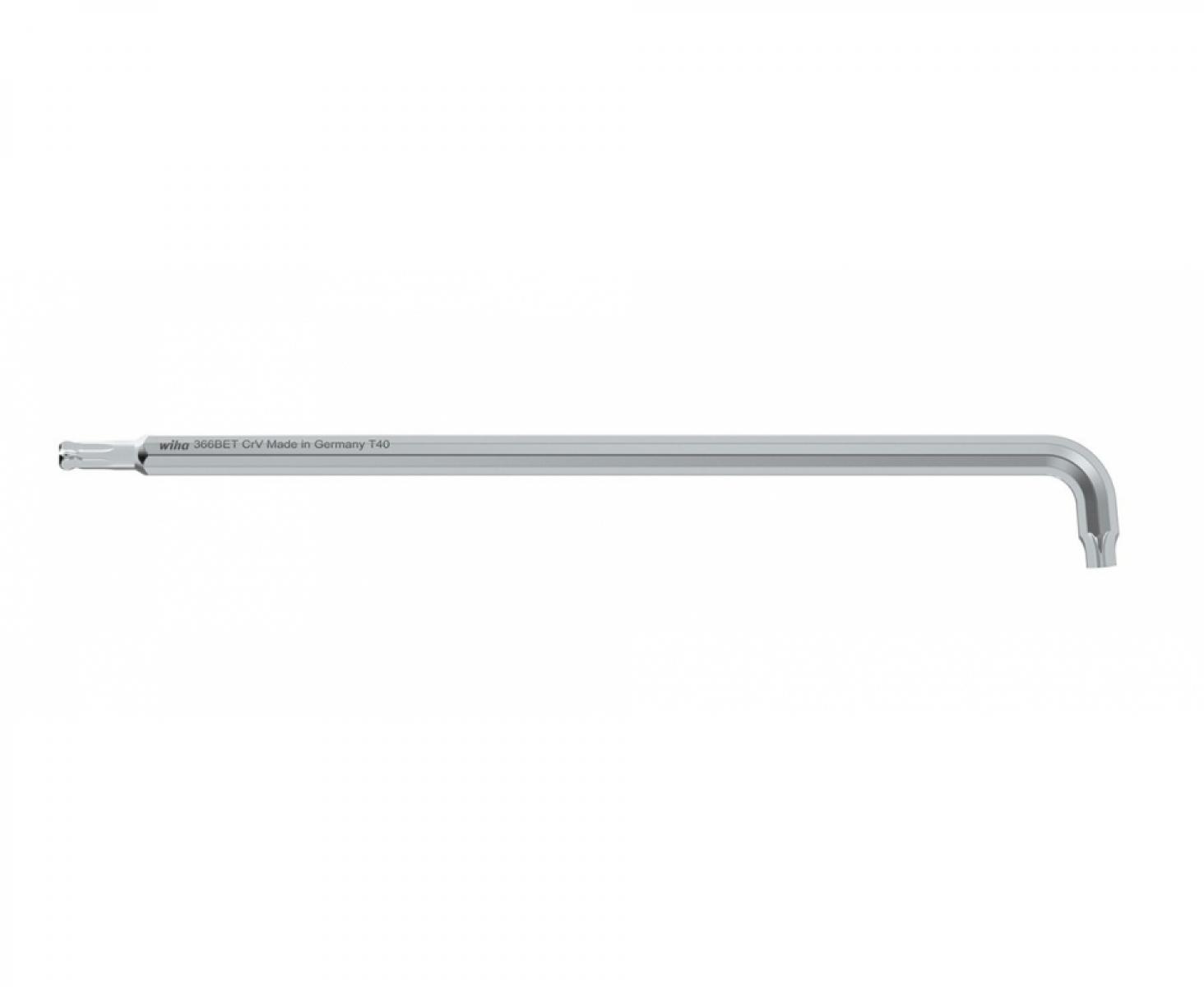 картинка Штифтовый ключ Wiha TORX 366BET 40976 T30 х 191 со сферической головкой длинный, титановое серебро от магазина "Элит-инструмент"