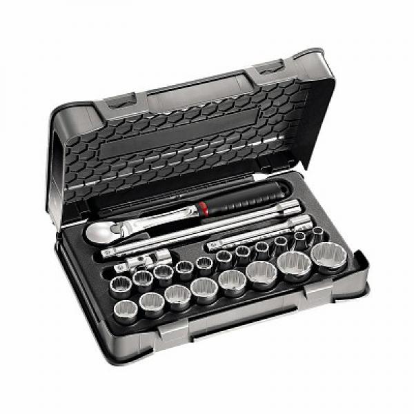 Ассортимент многогранных головок в ящике из АБС-сополимера (23 ед.) 606 1/2 B U06060303