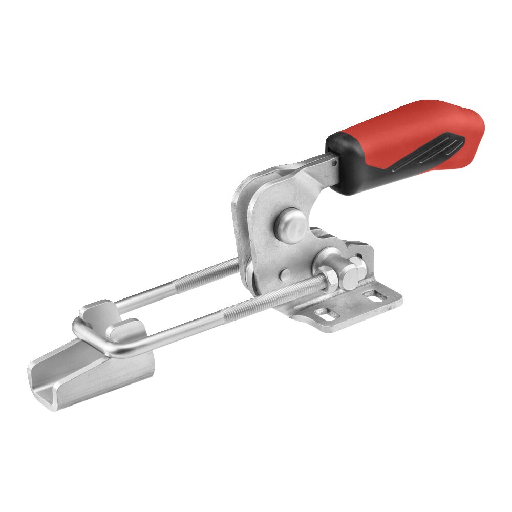 Горизонтальный шарнирный зажим типа крюка с красной ручкой и предохранительной защелкой АМF 93658