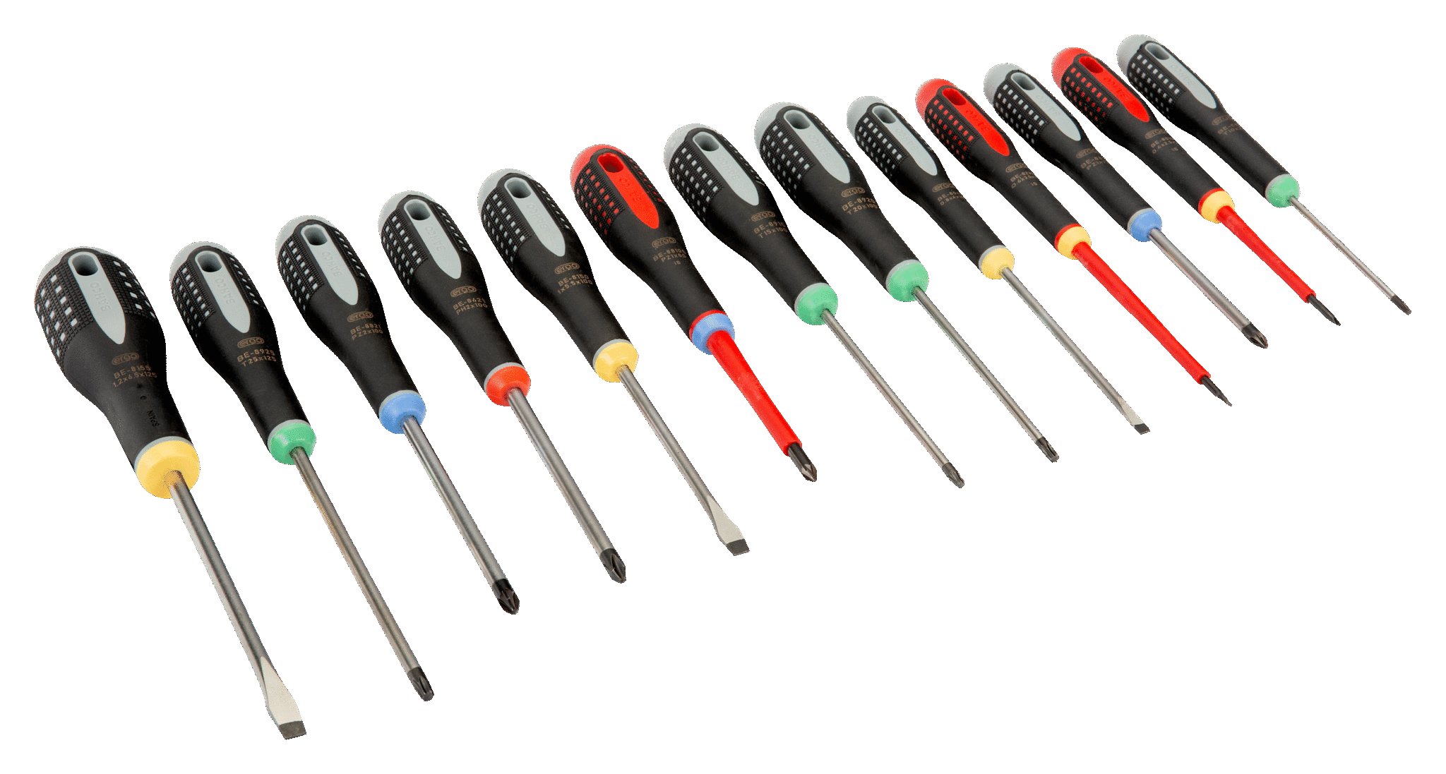 Набор отверток ERGO™, 13 штук. Под винты со шлицем, Phillips, Pozidriv и TORX® BAHCO BE-9875