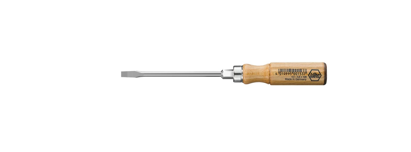 картинка Отвертка шлицевая с деревянной ручкой 162 WIHA 00156 от магазина "Элит-инструмент"