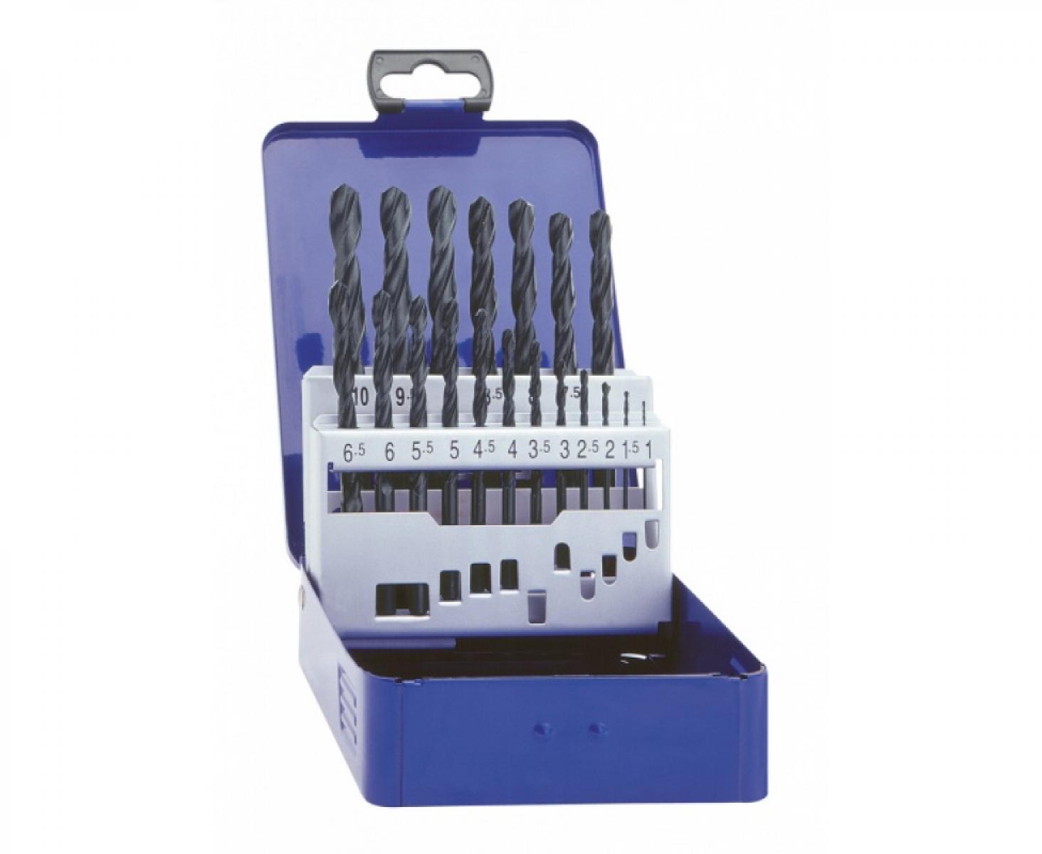 картинка Набор спиральных сверл HSS-G тип N DIN 338 1 - 10 мм Exact GQ-32003 19 предметов от магазина "Элит-инструмент"