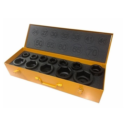 Набор ударных головок 1" в металлическом кейсе в ложементе 13 предметов ЭИ-24/70-1" (24-70 мм) от Элит-инструмент