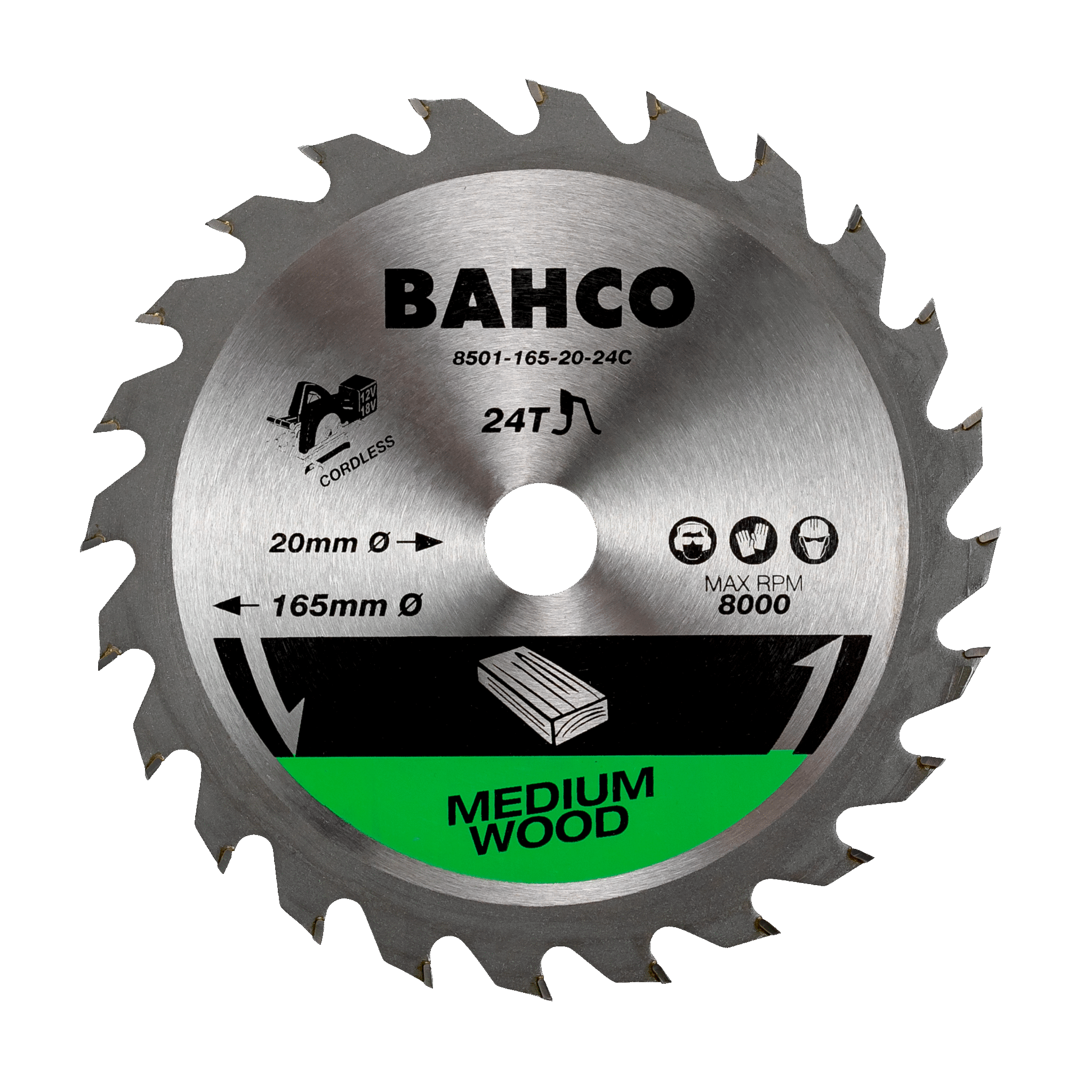 Полотна для беспроводных дисковых пил по дереву BAHCO 8501-160-20-24C