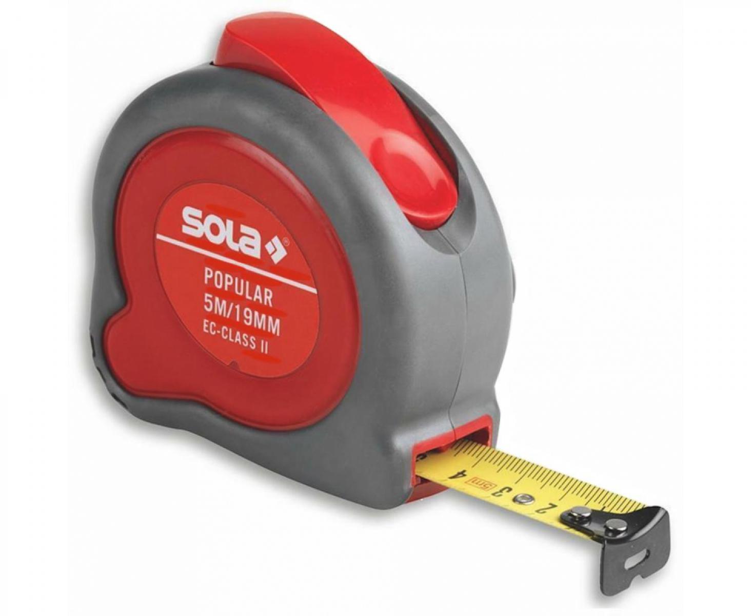 картинка Рулетка измерительная Popular PP 8 m Sola 50024401 5 8 от магазина "Элит-инструмент"