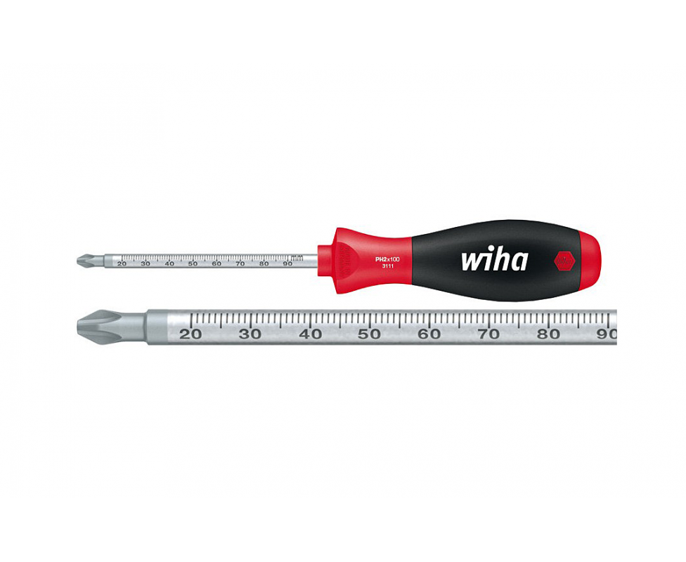 картинка Отвертка Wiha SoftFinish Phillips 3111 35398 PH2 x 100 крестовая со шкалой от магазина "Элит-инструмент"