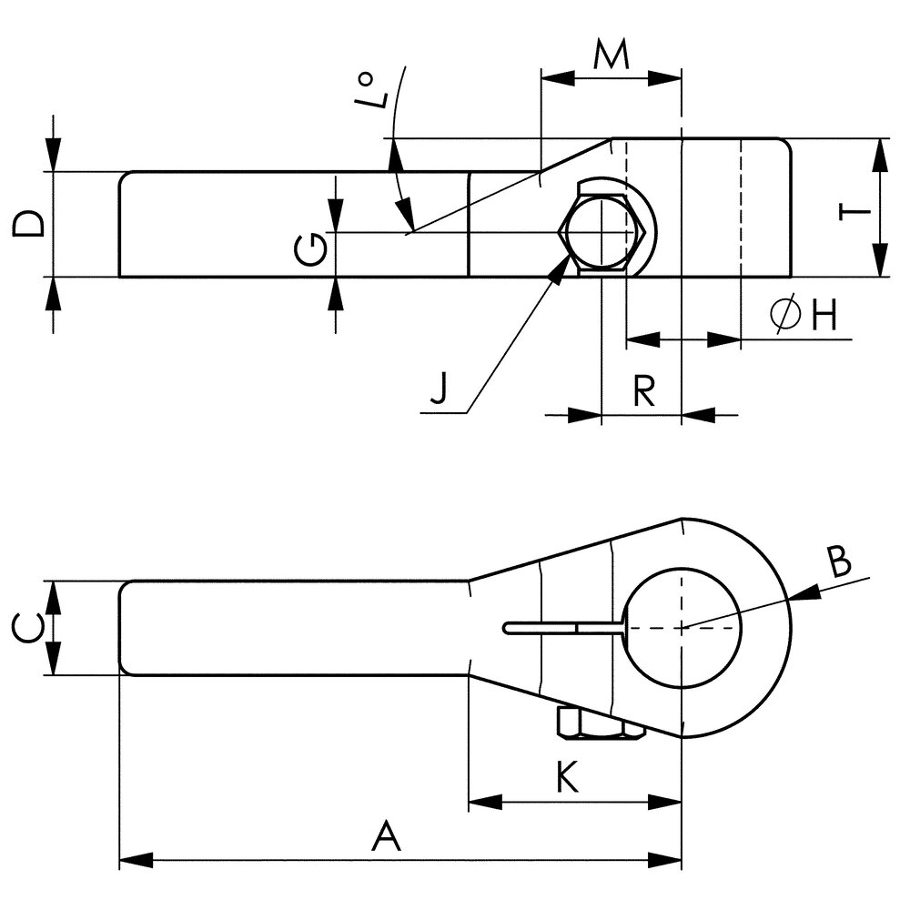 картинка Поворотный зажимной рычаг, длинный АМF 69161 от магазина "Элит-инструмент"