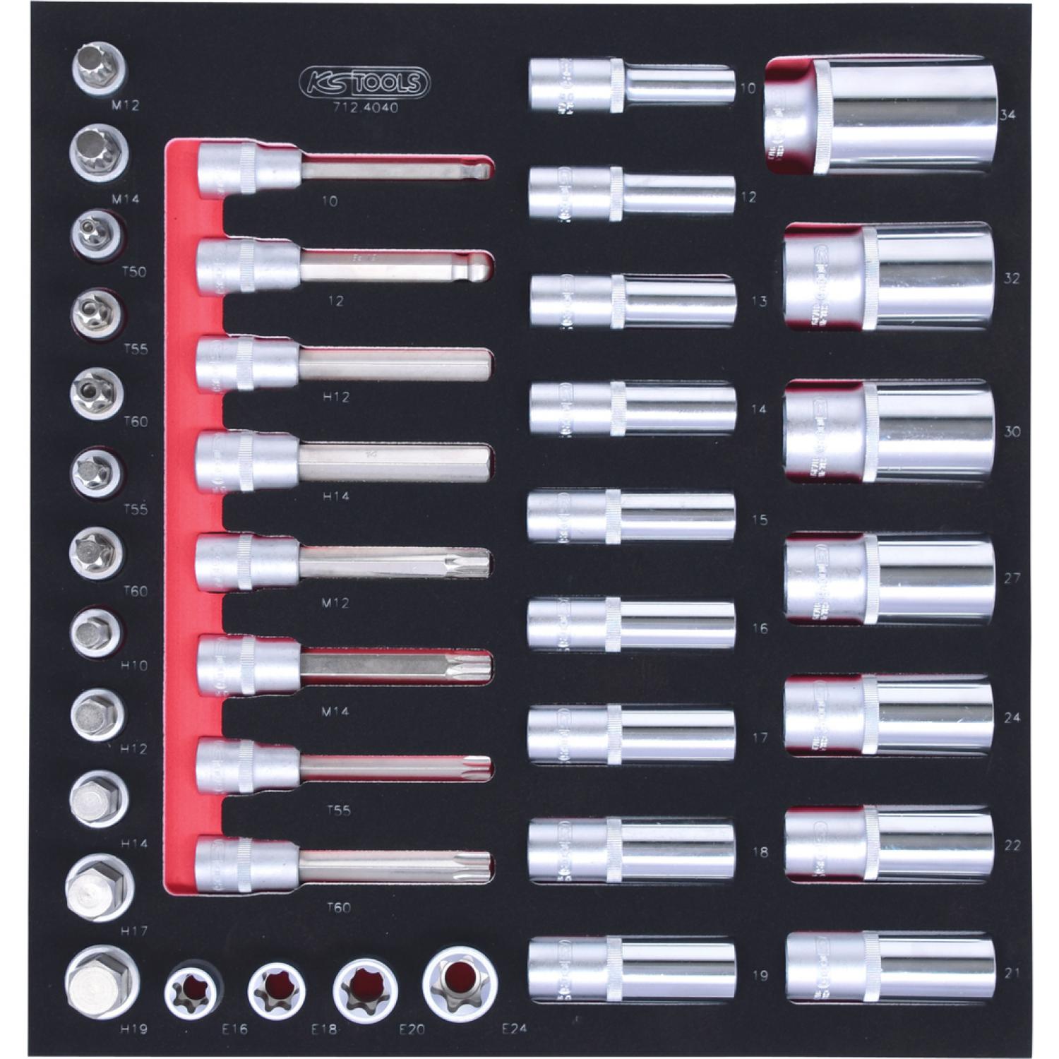 картинка Комплект торцовых ключей SCS 1/2", 40 шт, во вкладке на 2/3 инструментального ящика от магазина "Элит-инструмент"