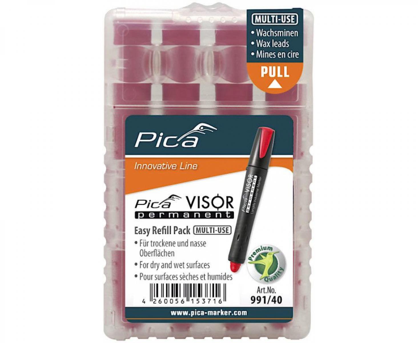 картинка Стержни сменные для Pica-Visor красные 991/40 4 шт. от магазина "Элит-инструмент"
