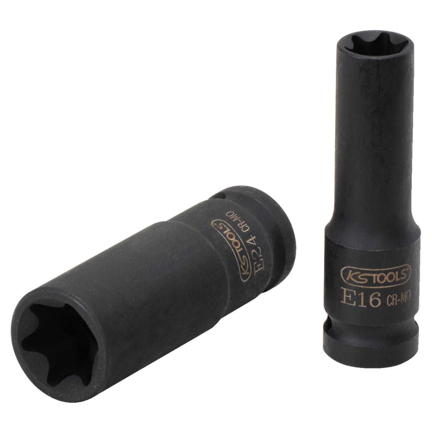 Силовая торцовая головка 1/2'' с внешним профилем Torx, длинная, E20