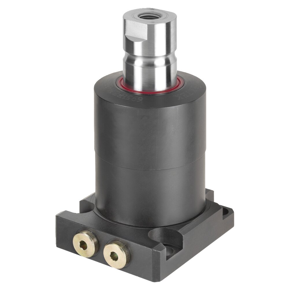 Двухтактный цилиндр, установленный на основании с фланцем, с направляющим поршневым штоком АМF 327122