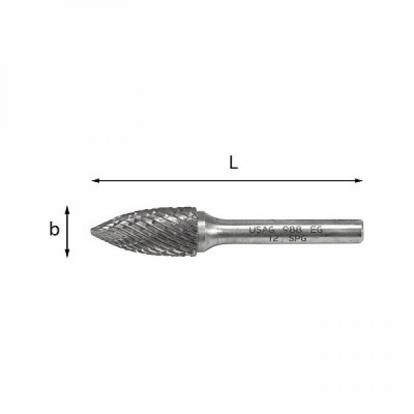 Rotary burrs in hard metal 988 EG U09880055