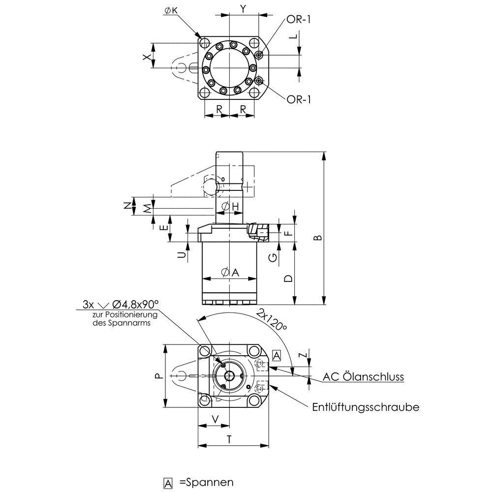картинка Поворотный зажим, крепление на верхнем фланце, прецизионная конструкция АМF 327155 от магазина "Элит-инструмент"