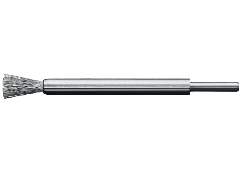 Щетка концевая с хвостовиком 6 мм удлиненная, со стальной проволокой диаметр 12 мм длина 20 мм ворс 0,30 мм LESSMANN 458.161