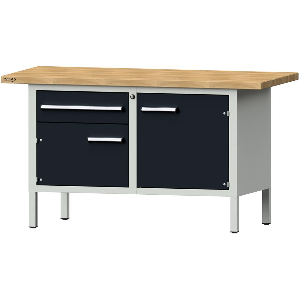Формат верстак-коробки Ш1500хГ700хВ840мм RAL 7035/7016 BMP: 40 мм 1 ящик, 2 дверцы 3094 5640 Fplus