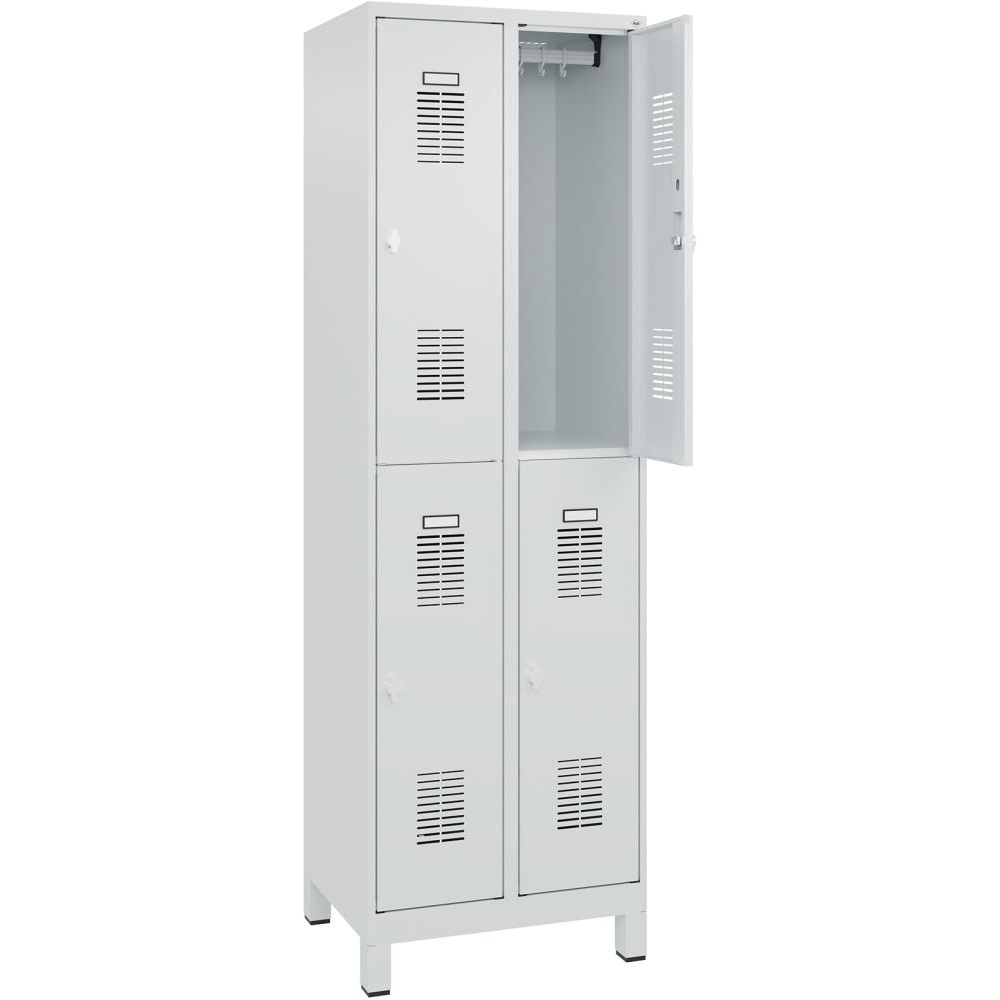 Шкаф FORMAT Ш600хГ500хВ1950 мм RAL7035/7035, 2х2 отделения.Ножки (самостоятельная сборка) 3037 2813 Fplus